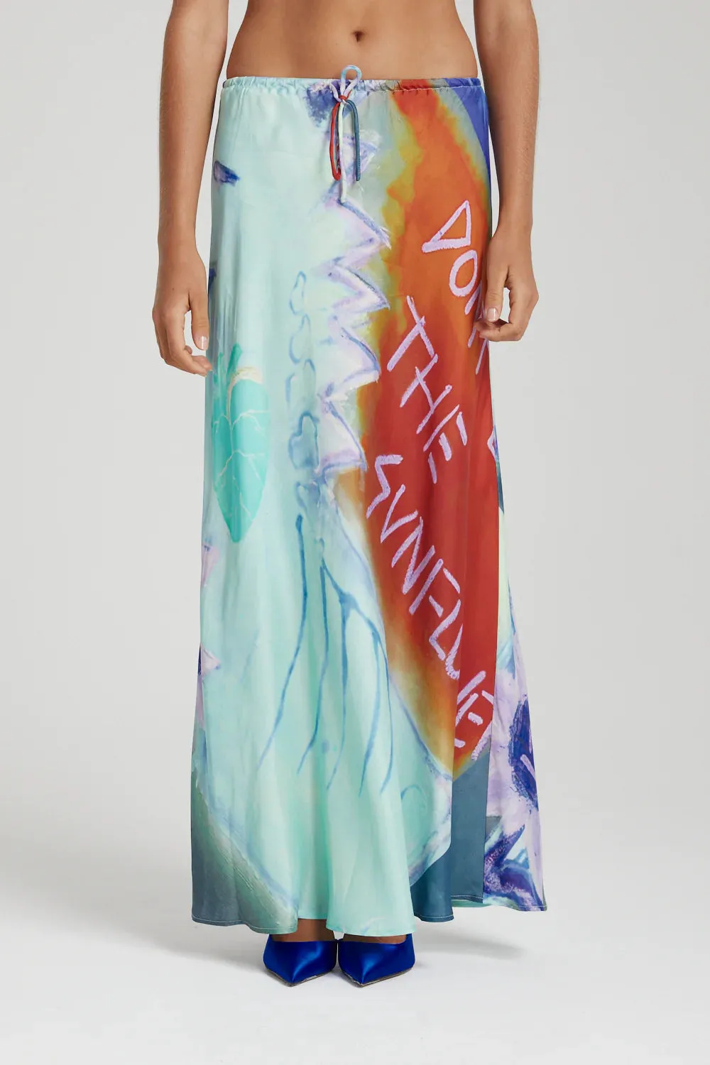 RELAXED MAXI SKIRT - BLUE SUNFLWR