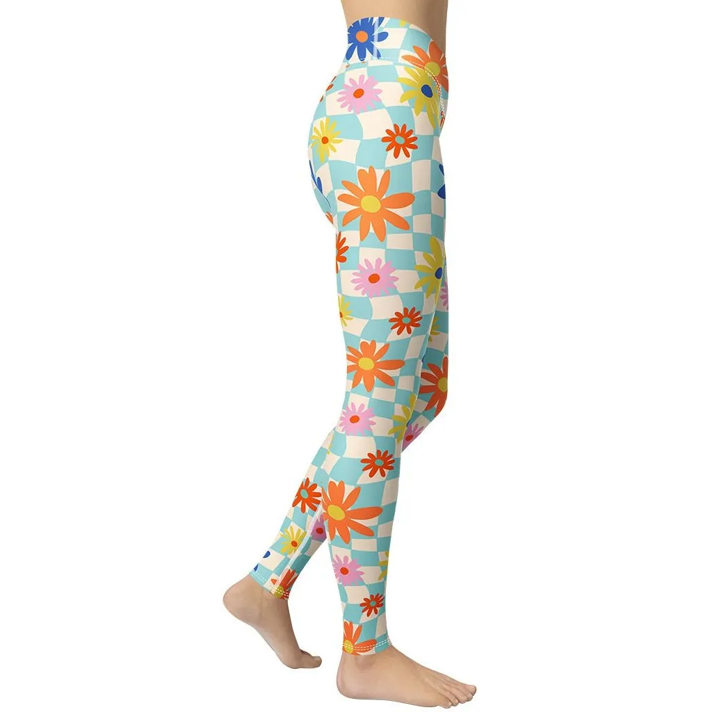 Retro Daisy Yoga Leggings