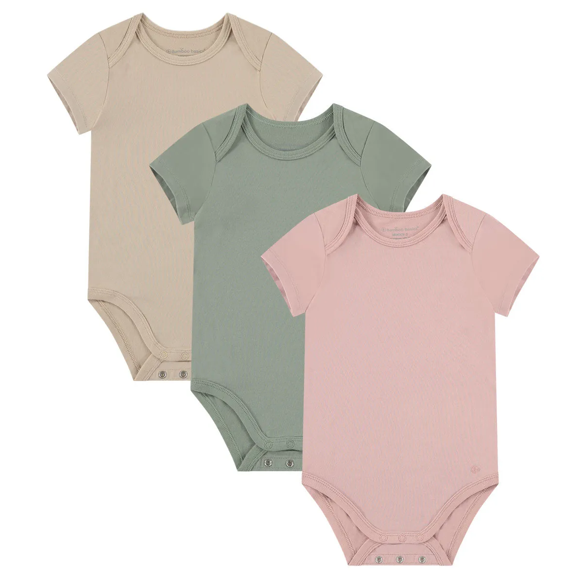 Romper korte mouw MIKKY (3-pack) - Beige, Groen & Roze