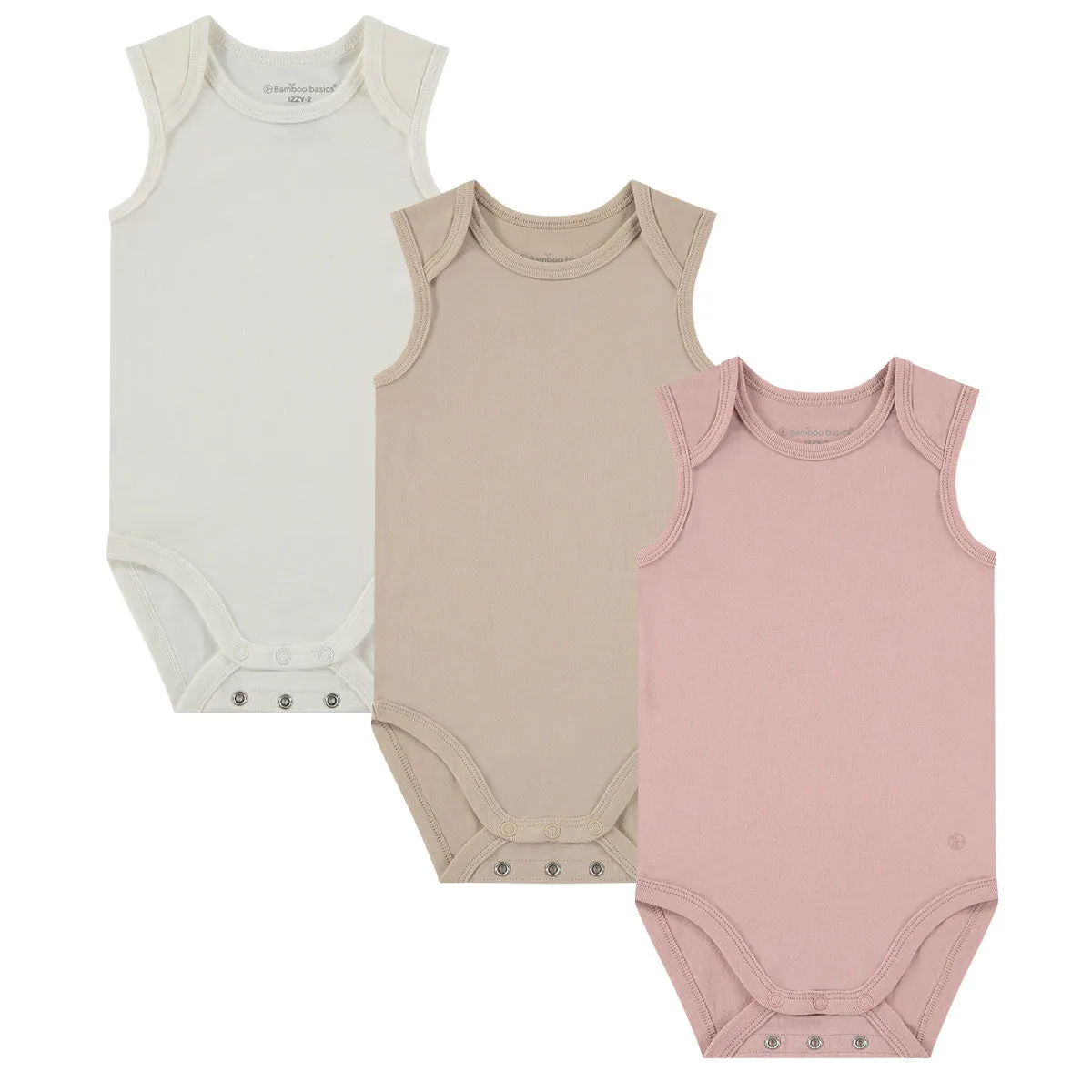 Romper zonder mouw IZZY (3-pack) - Off White, Beige & Roze