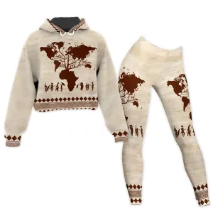 Roots African Cropped Hoodie & Leggings Set