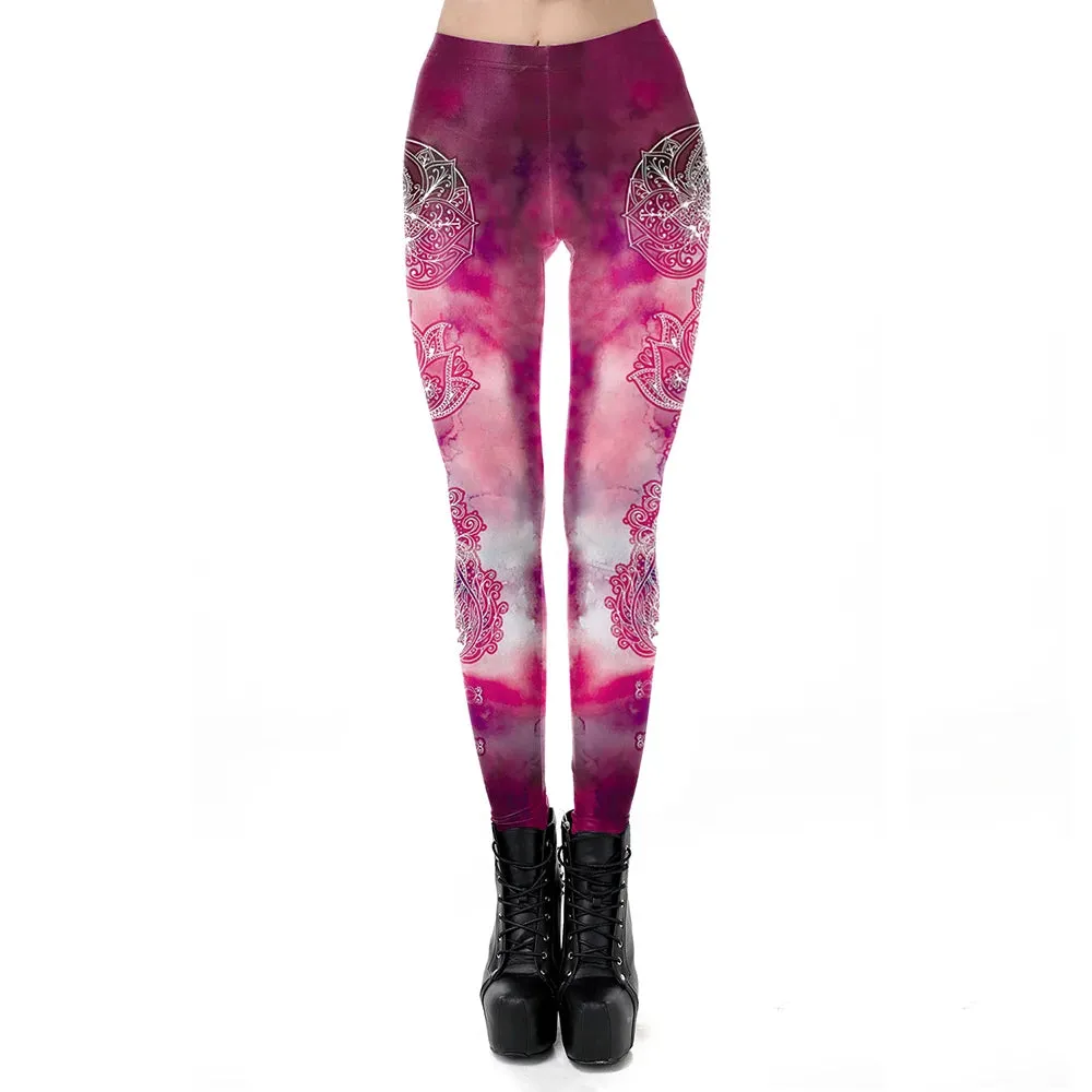 Round Ombre Printing Leggings