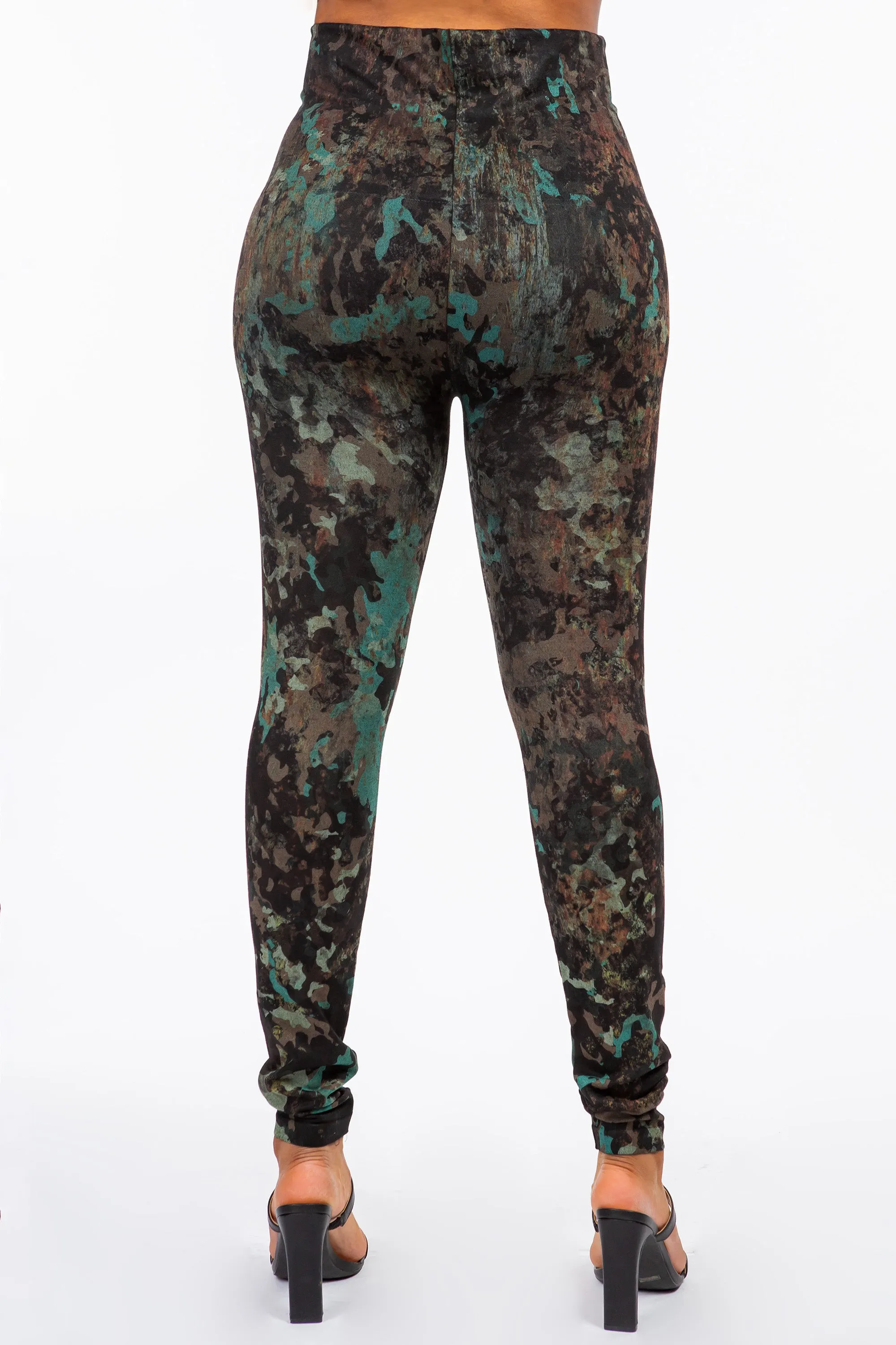 Rustic Copper Camo Print Leggings