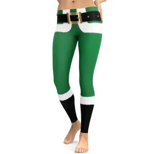 Santa's Simple Outfit Green Leggings