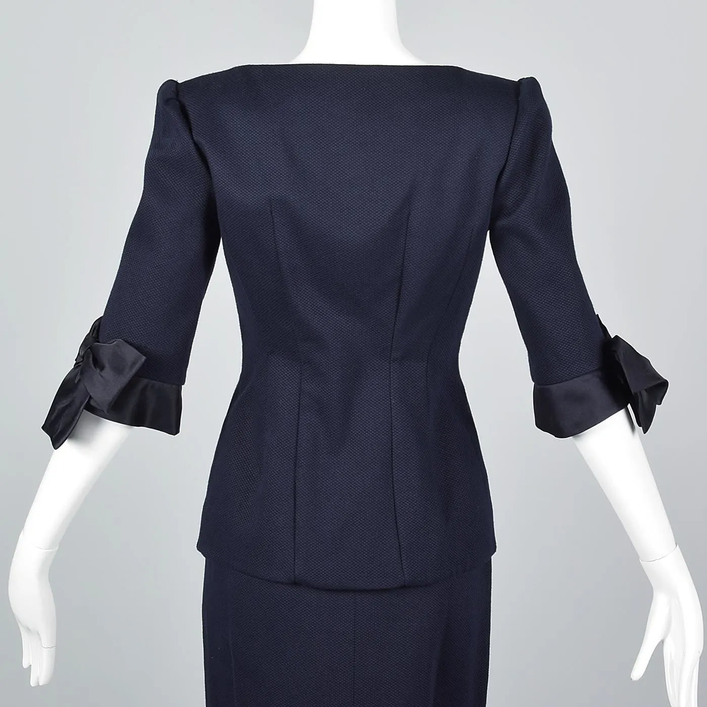 Scaasi Navy Blue Summer Skirt Suit