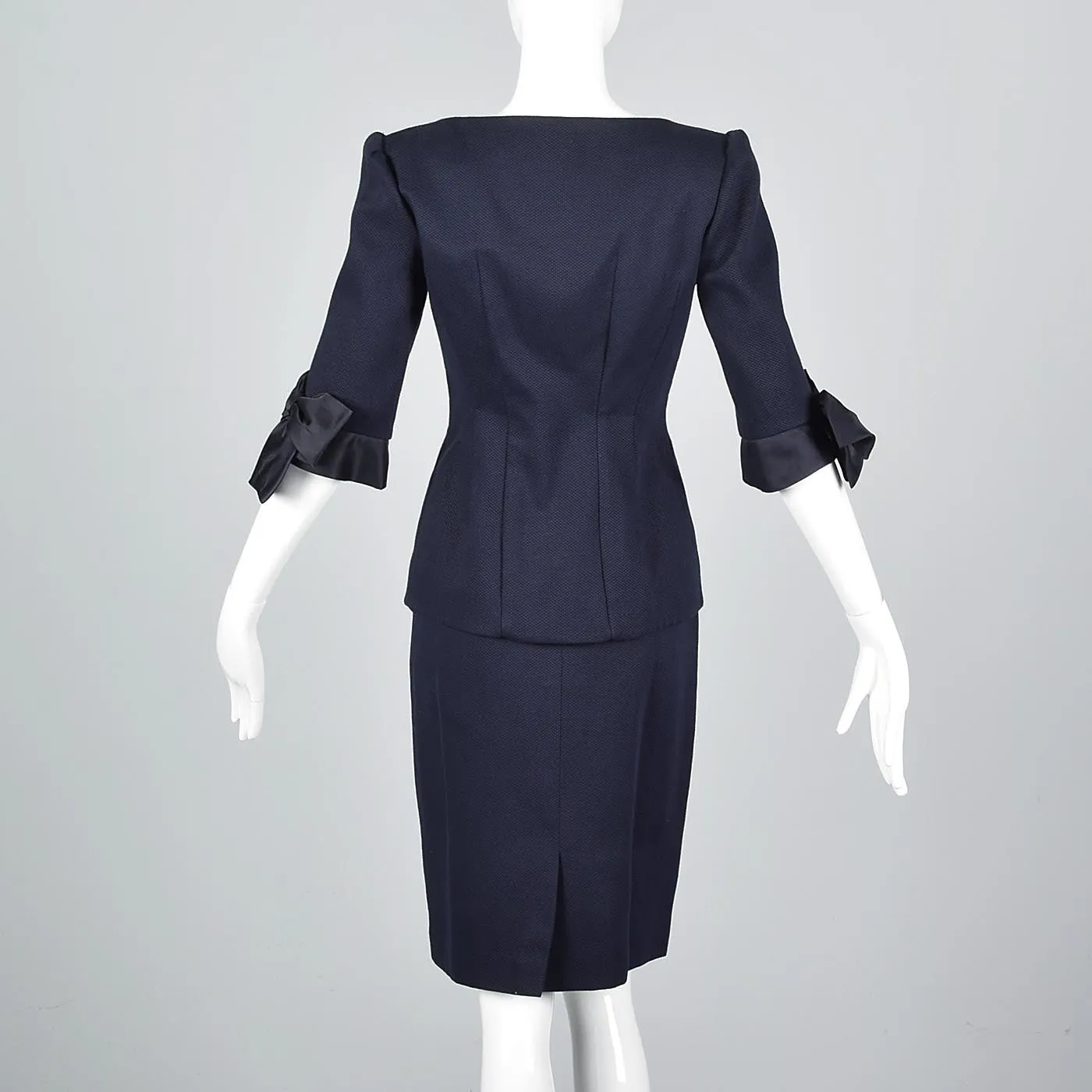 Scaasi Navy Blue Summer Skirt Suit