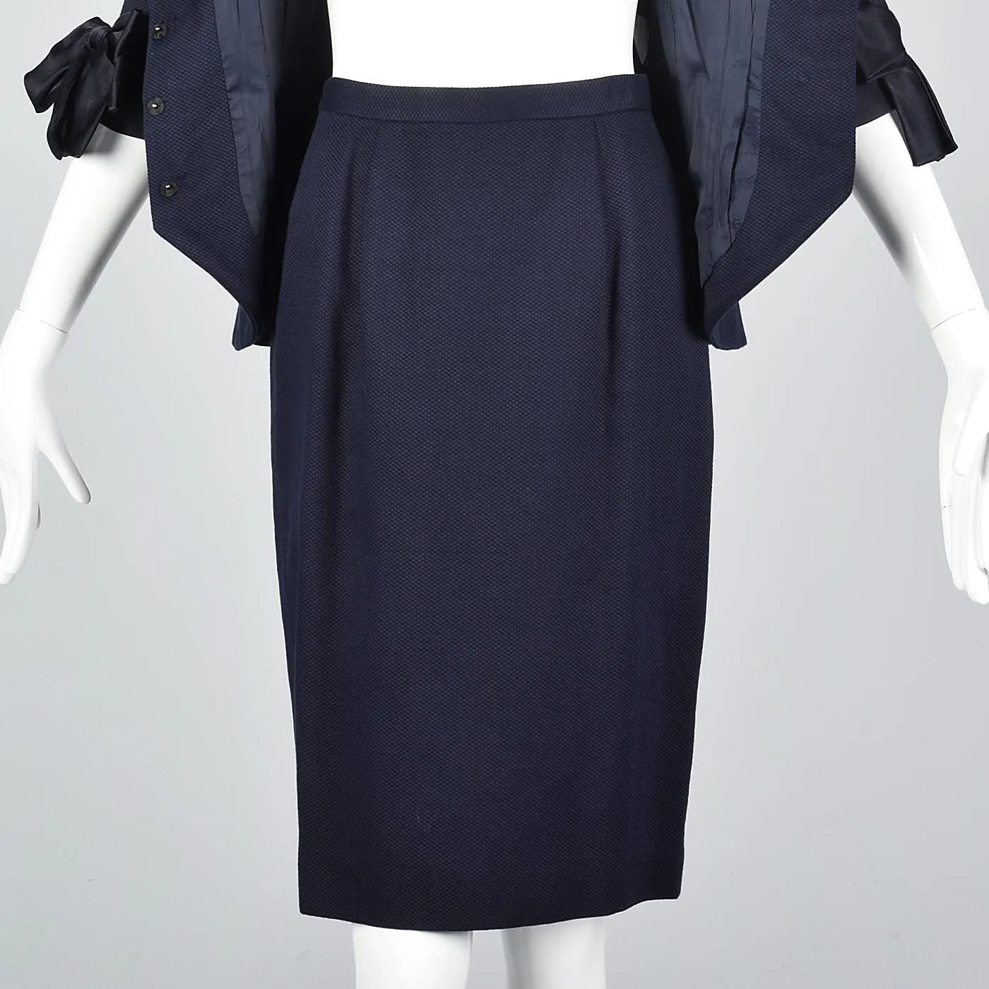 Scaasi Navy Blue Summer Skirt Suit