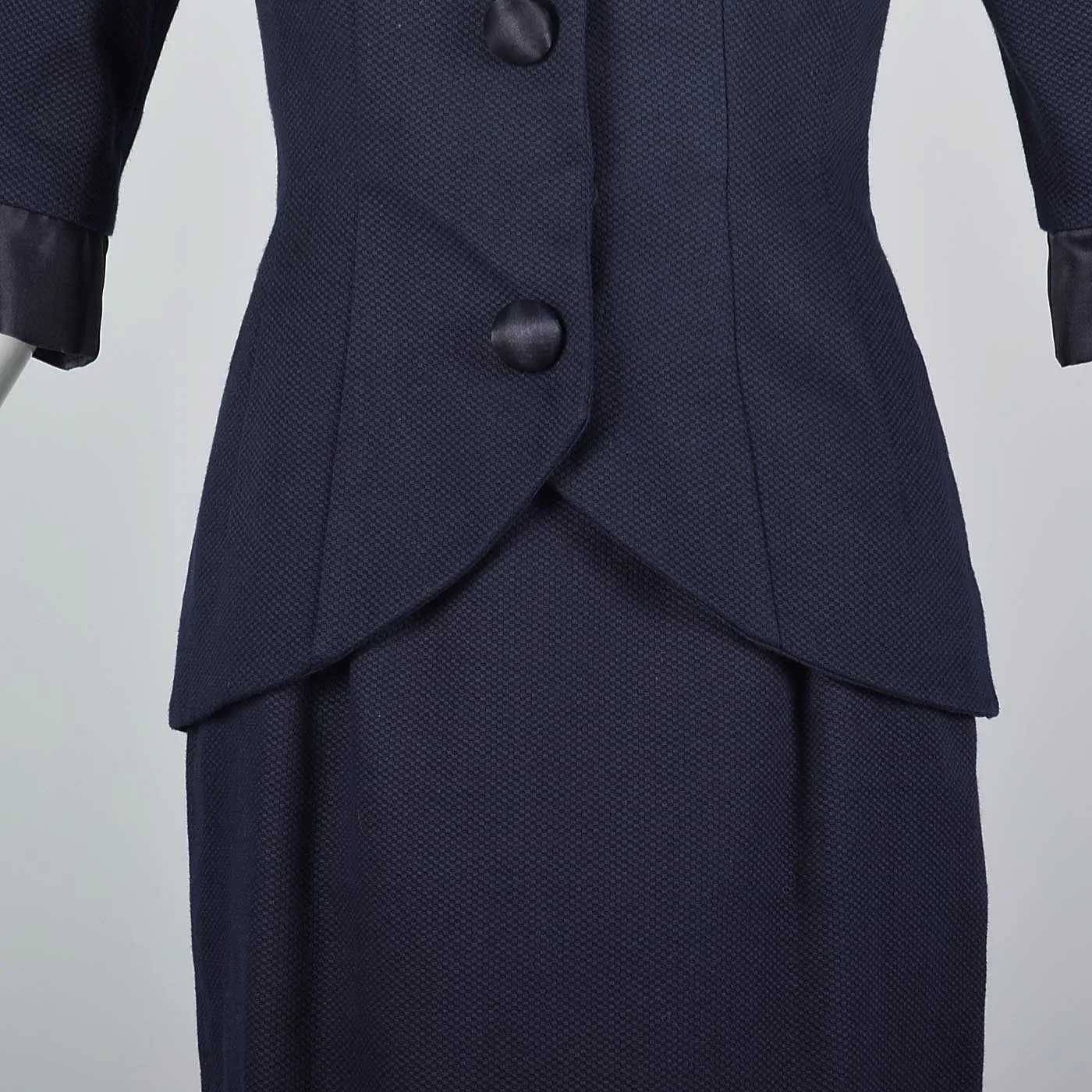 Scaasi Navy Blue Summer Skirt Suit