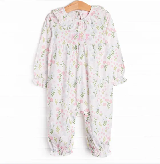 September Sprouts Romper, Blue