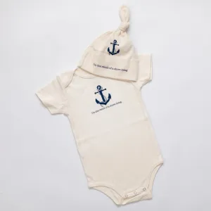 Shore Thing Nautical Short Sleeve Romper, Hat & Blanket Gift Set