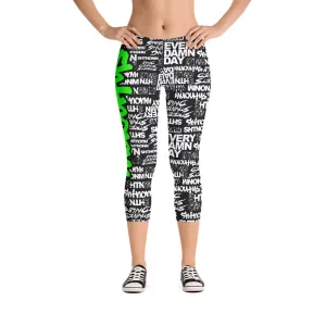 SHTNONM - CAPRI LEGGINGS (BLACK/NEON GREEN)