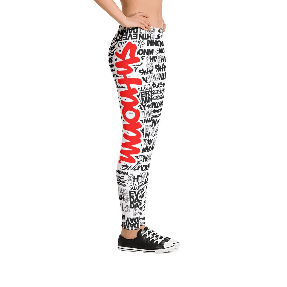 SHTNONM - LEGGINGS (WHITE/RED)