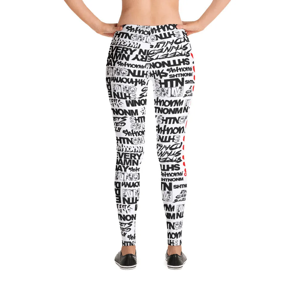 SHTNONM - LEGGINGS (WHITE/RED)