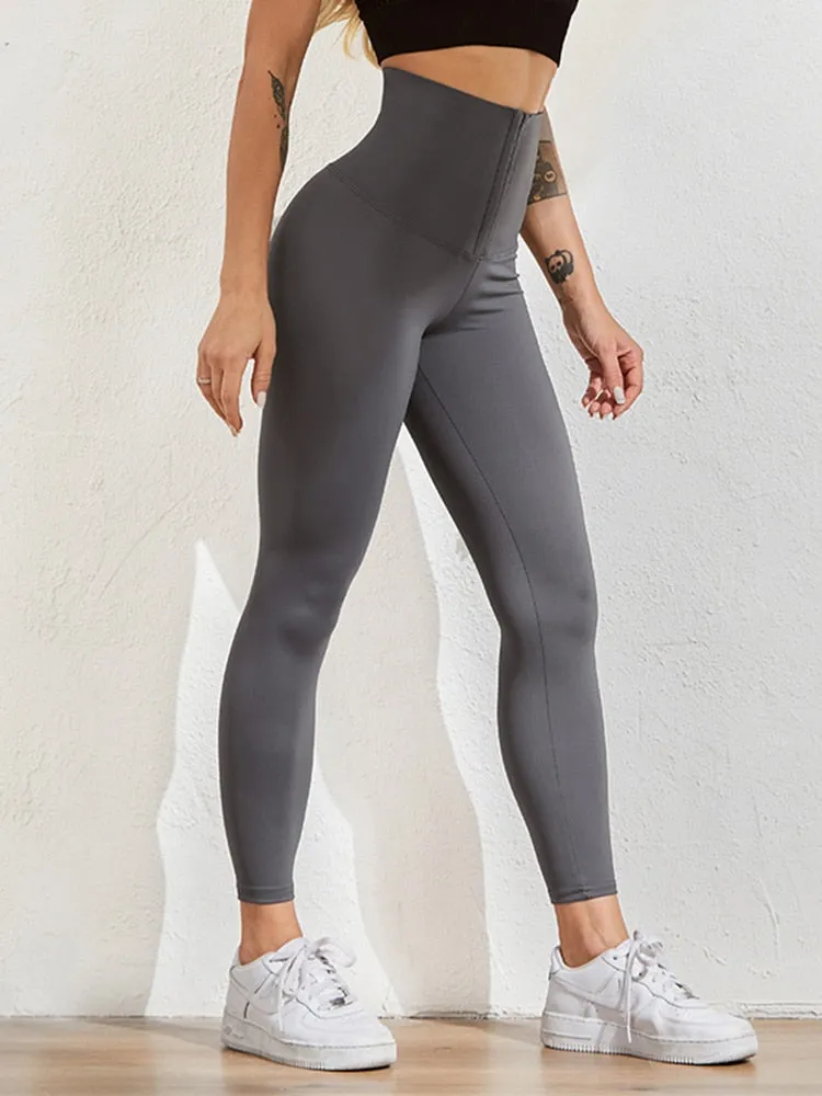 Sleek Black High Waist Leggings for Fitness with Push-Up Design