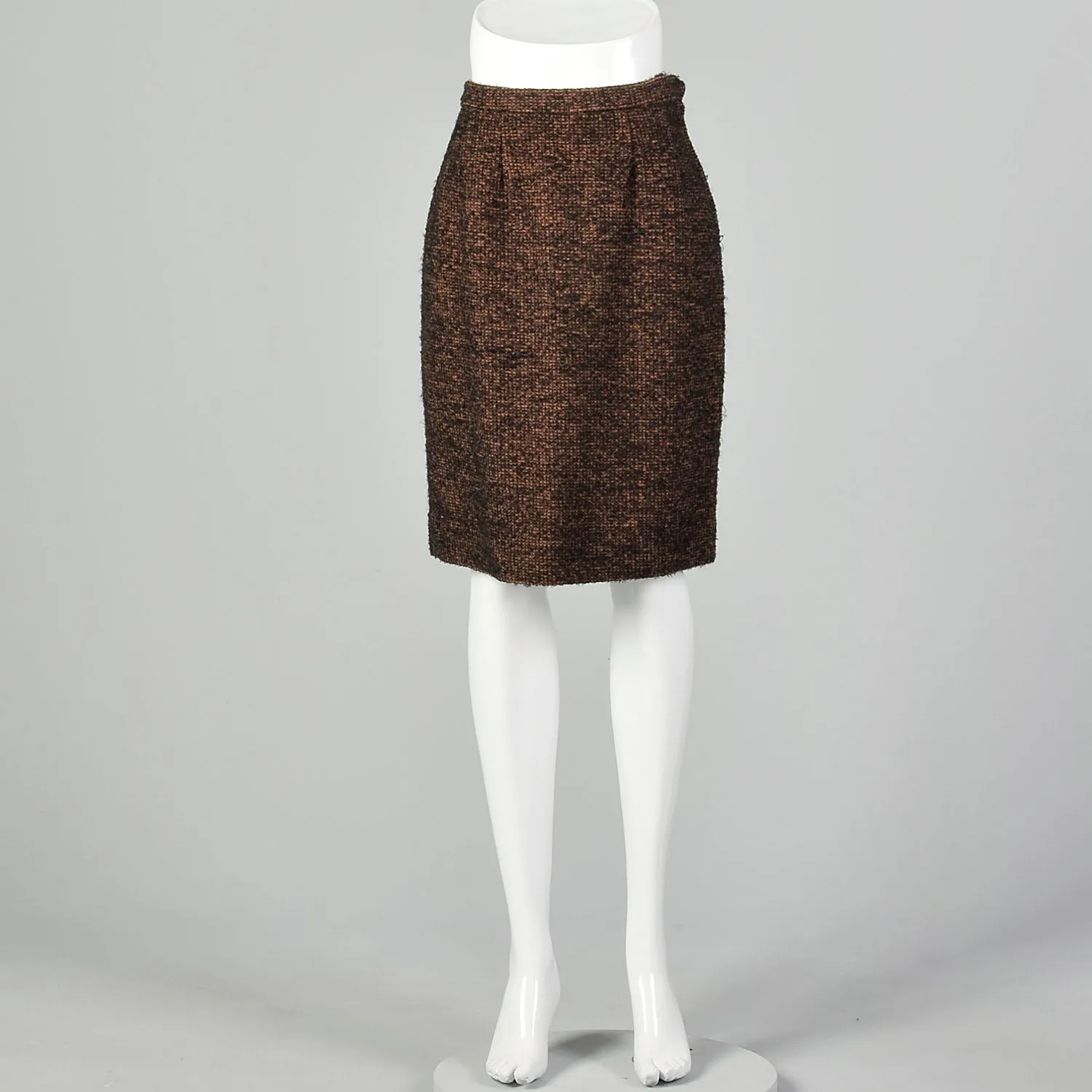 Small 1960s Skirt Brown Tweed Bouclé