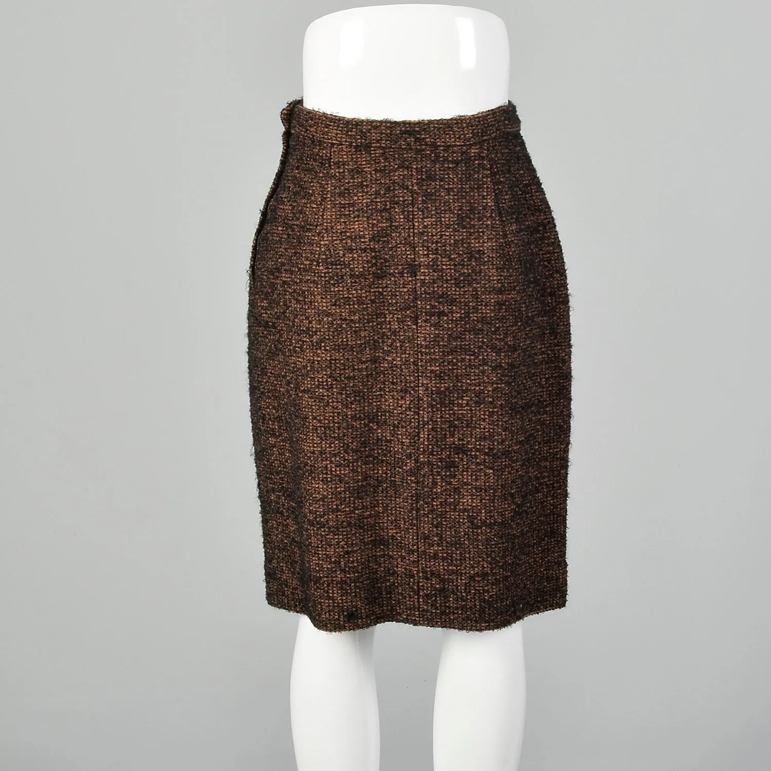 Small 1960s Skirt Brown Tweed Bouclé