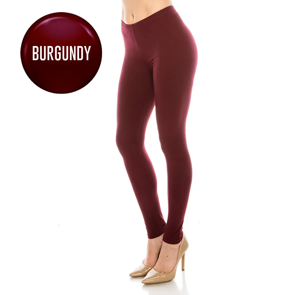 Solid Color Ultra Soft Leggings (Regular/Plus Size)