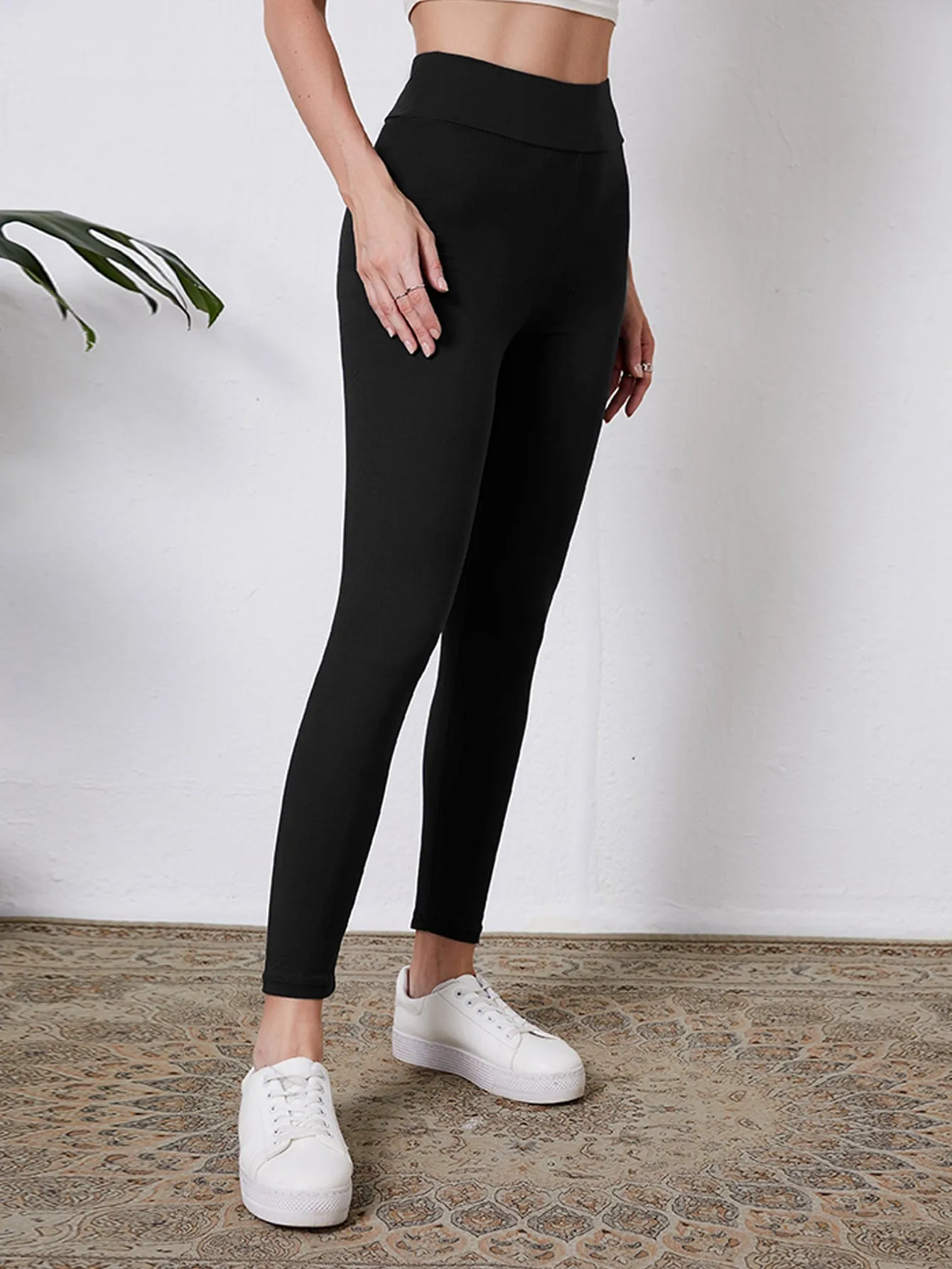 Solid Wideband Waist Leggings