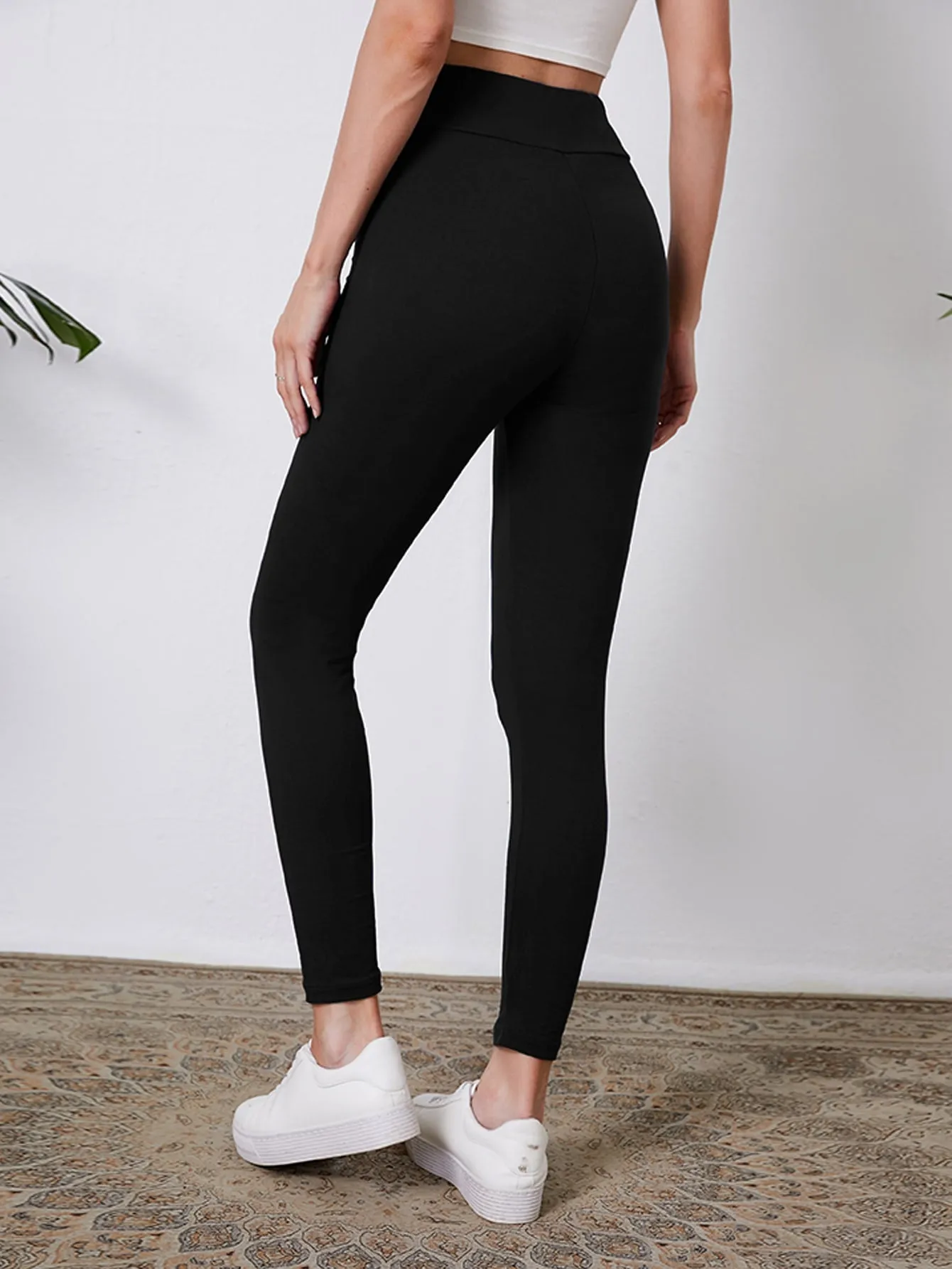 Solid Wideband Waist Leggings