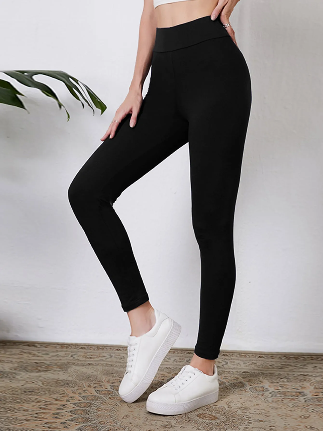 Solid Wideband Waist Leggings