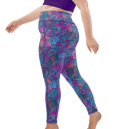 Spacefish Army Eco-Friendly Coral Kaleidoscope Leggings