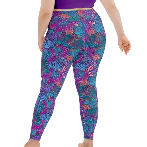 Spacefish Army Eco-Friendly Coral Kaleidoscope Leggings