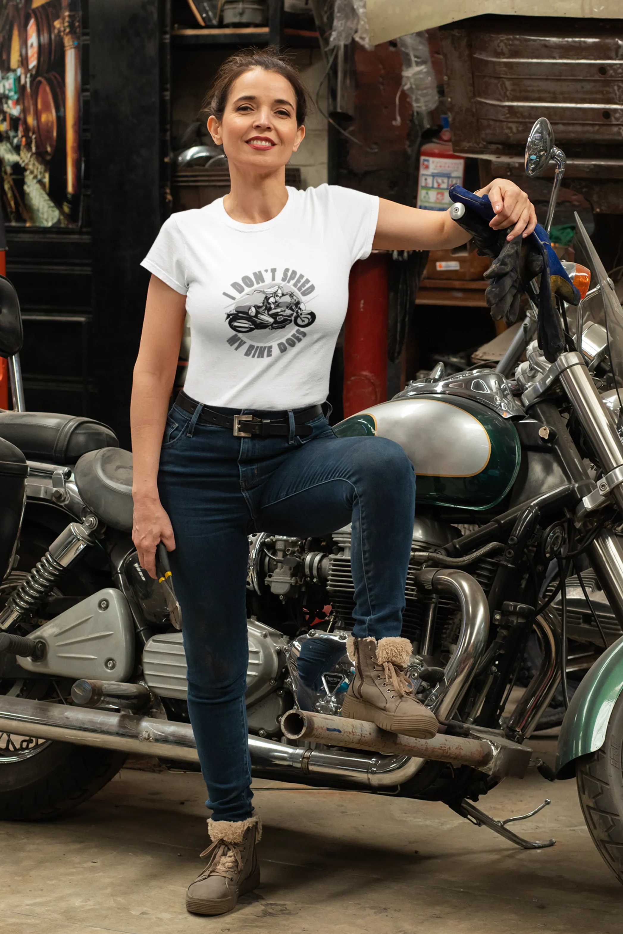 Speed Bike Printed T-shirt for women