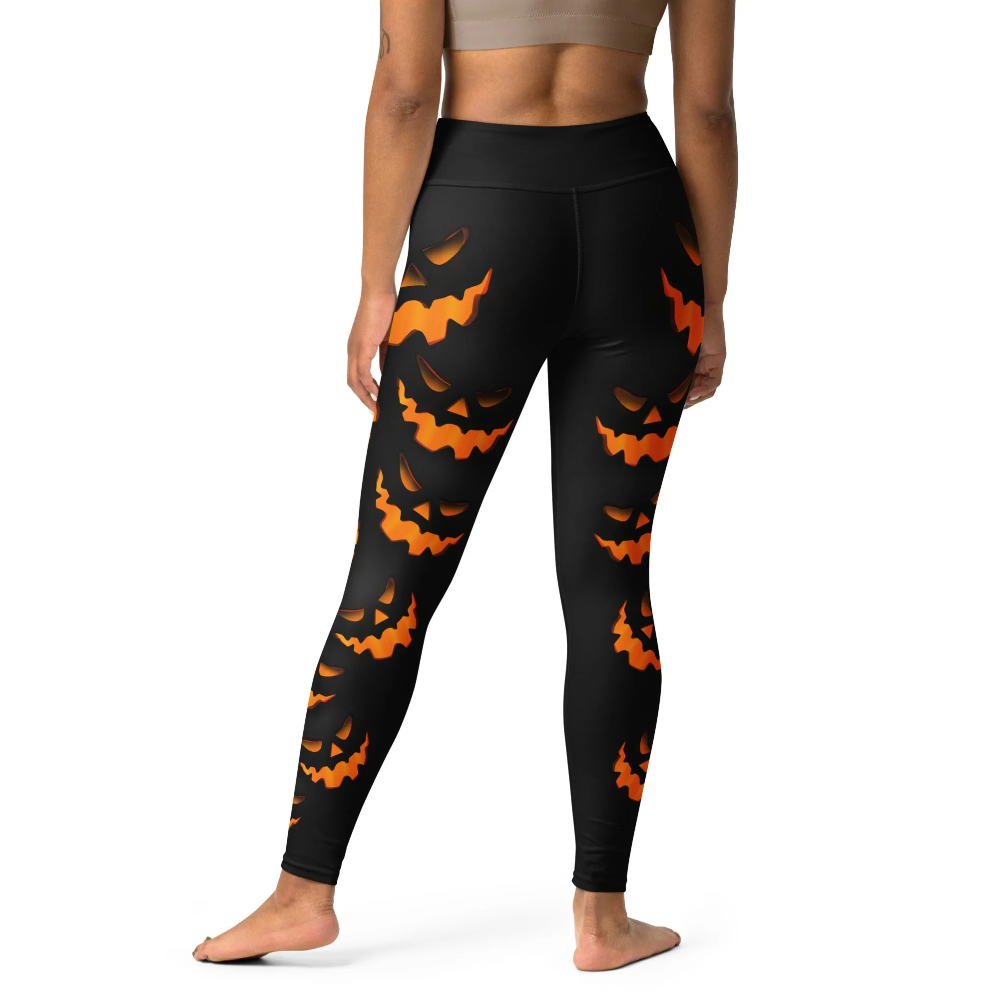 Spooky Pumpkin Halloween Yoga Leggings