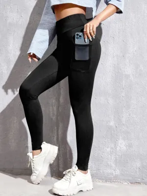 Sporty Plain Long Women Leggings