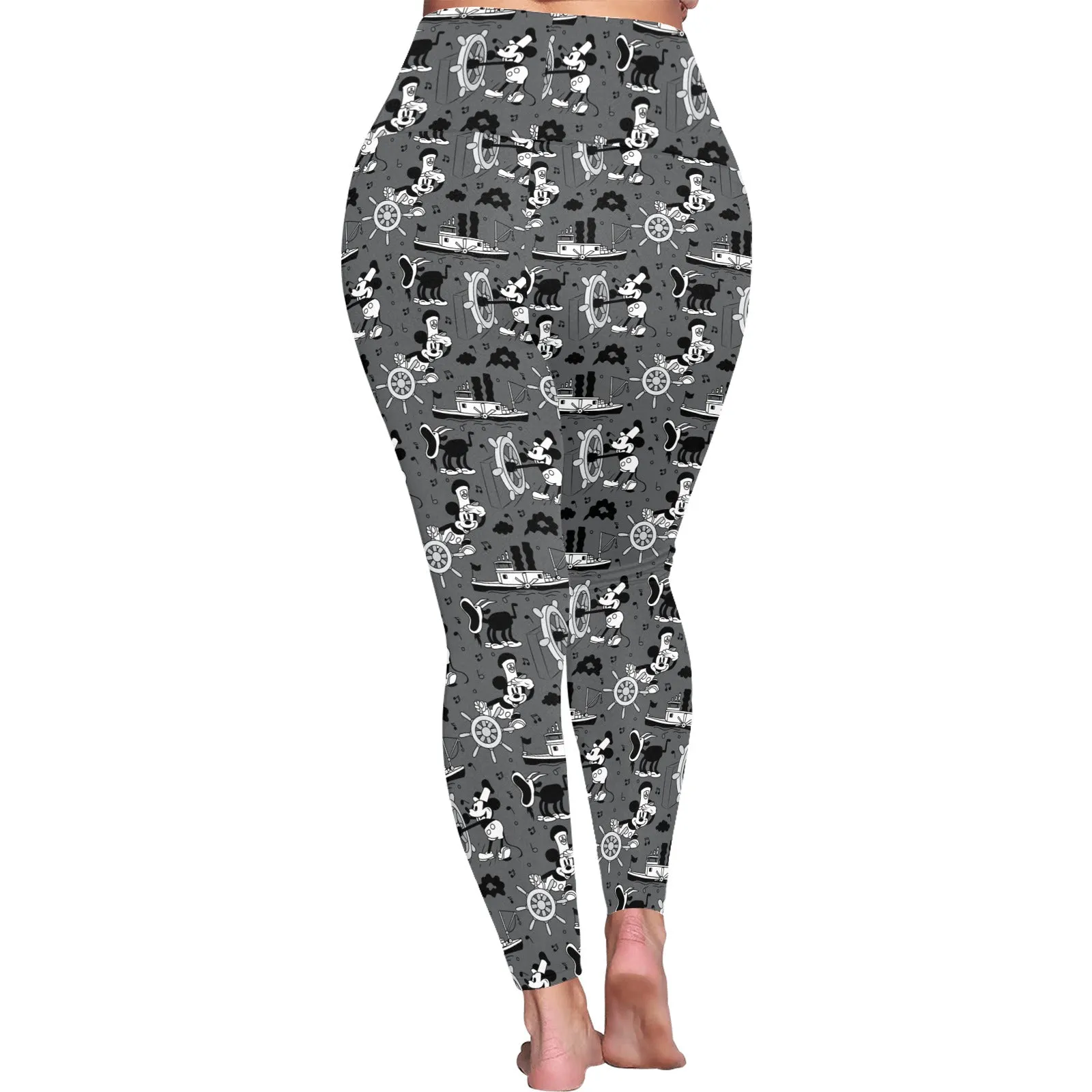 Steamboat Mickey Women's Plus Size Athletic Leggings