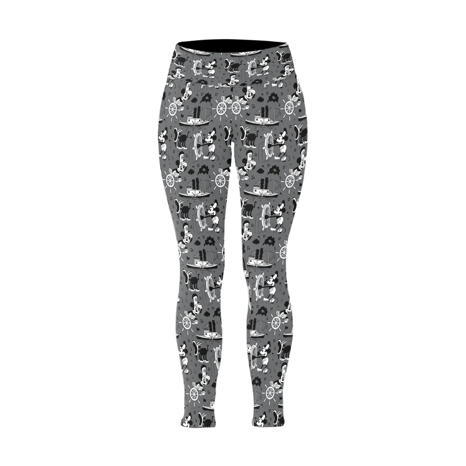 Steamboat Mickey Women's Plus Size Athletic Leggings