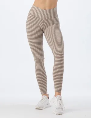 Sultry Legging: Mocha/Oatmilk Stripe