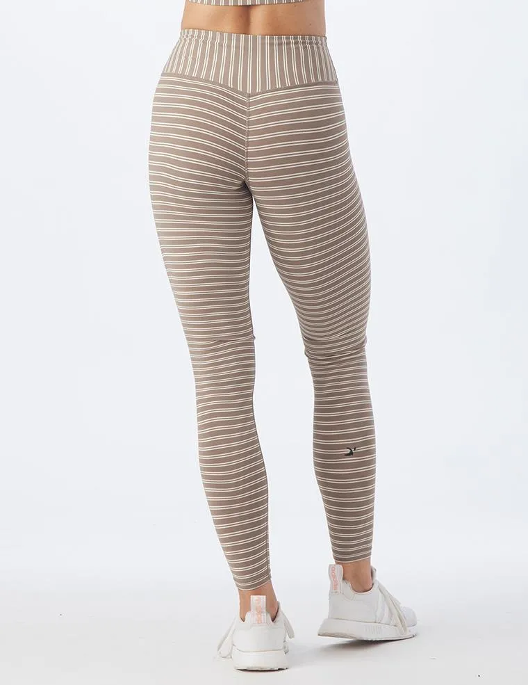 Sultry Legging: Mocha/Oatmilk Stripe