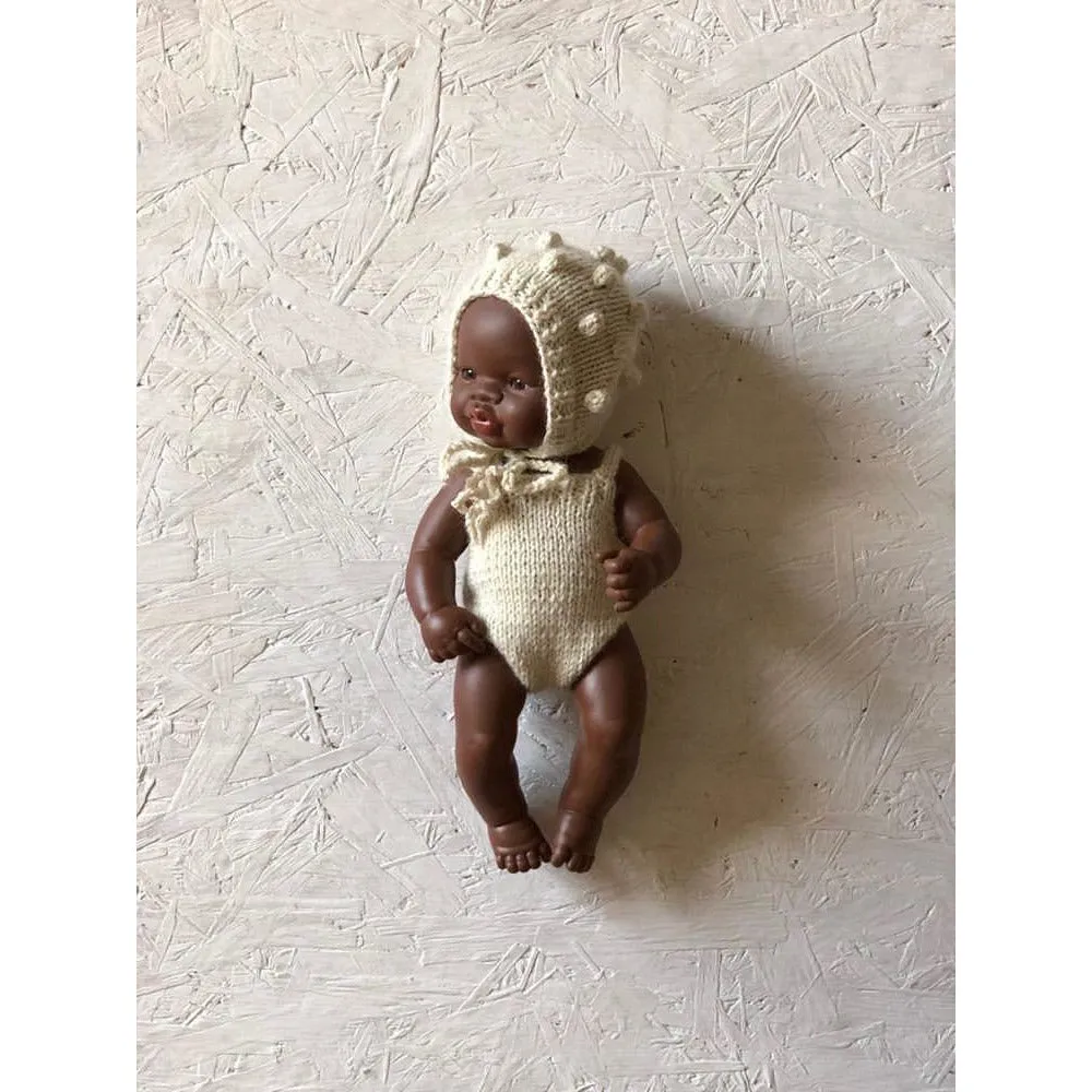 Tadaaam Knit Romper And Popcorn Bonnet - 21cms