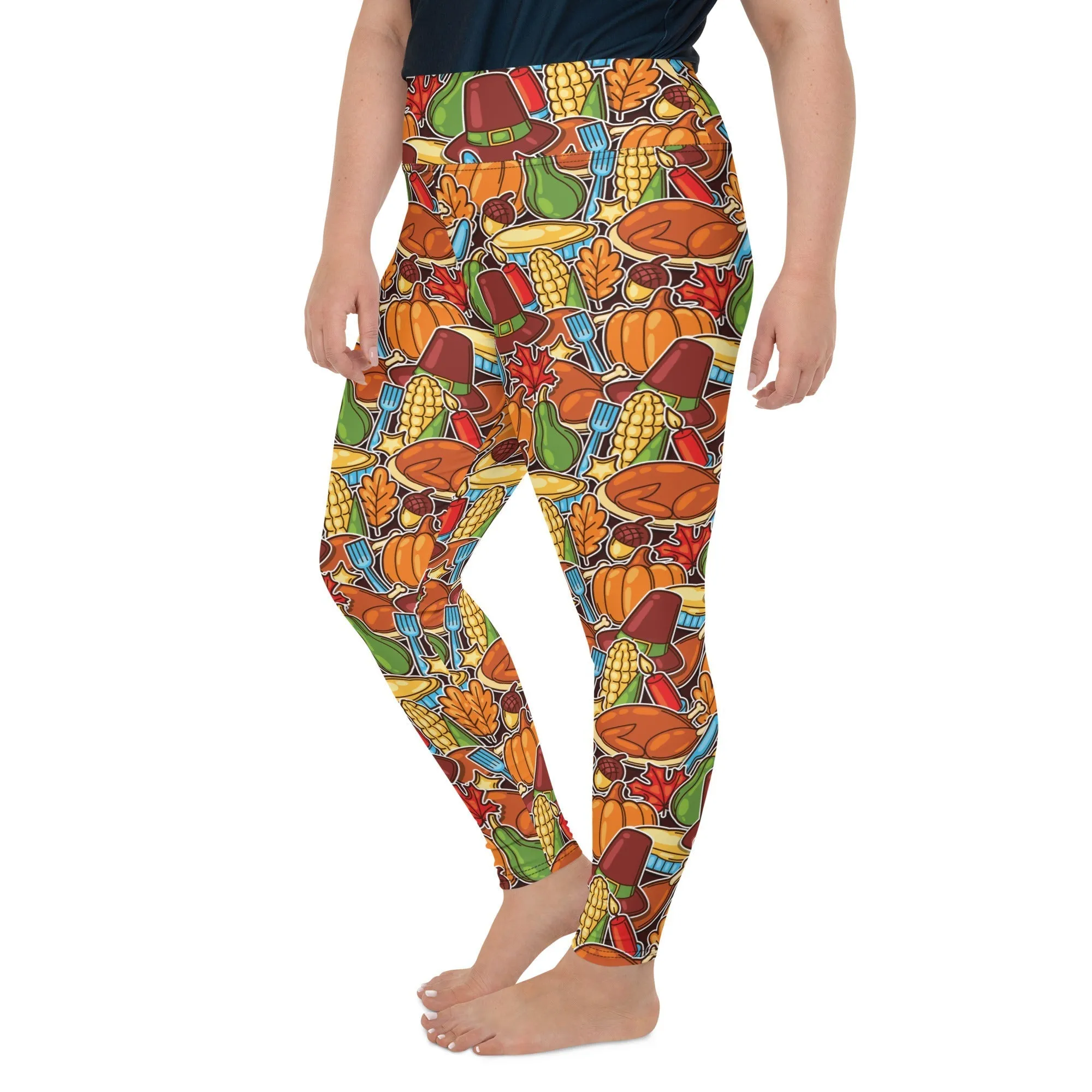 Thanksgiving Celebration Plus Size Leggings