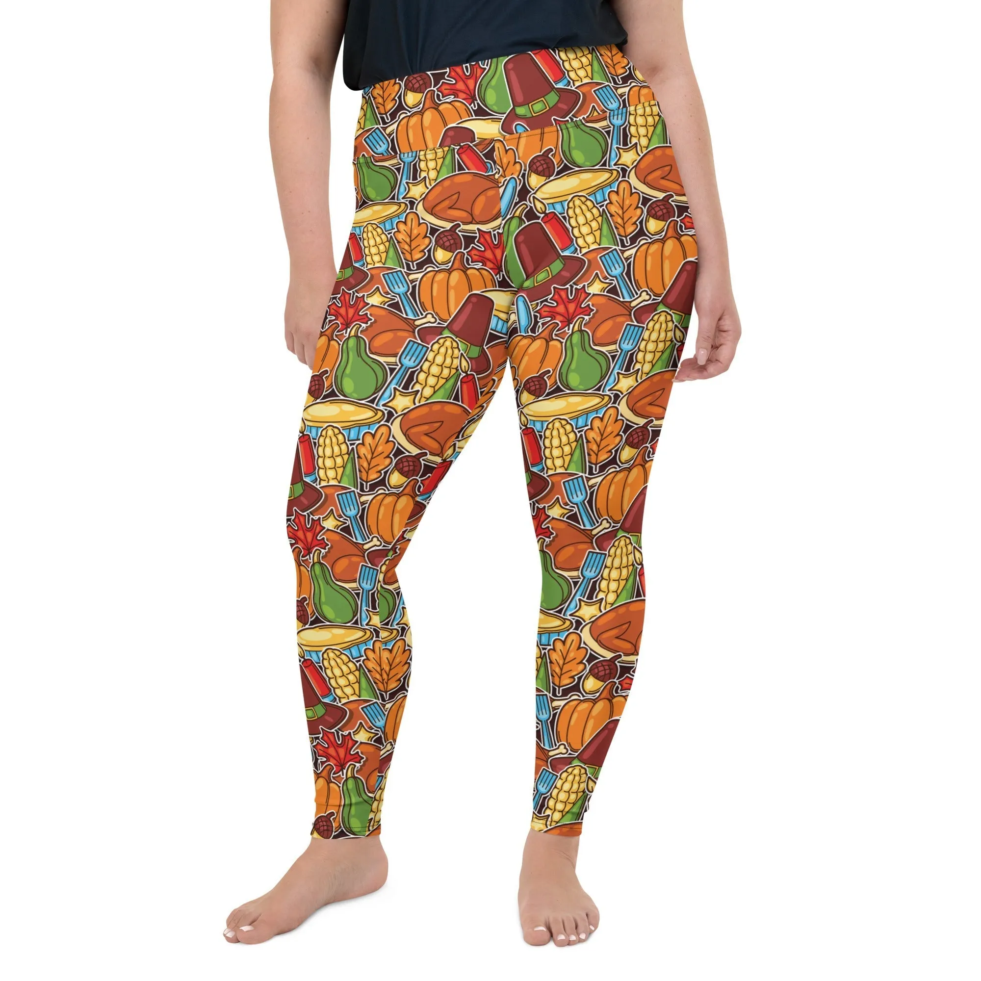 Thanksgiving Celebration Plus Size Leggings