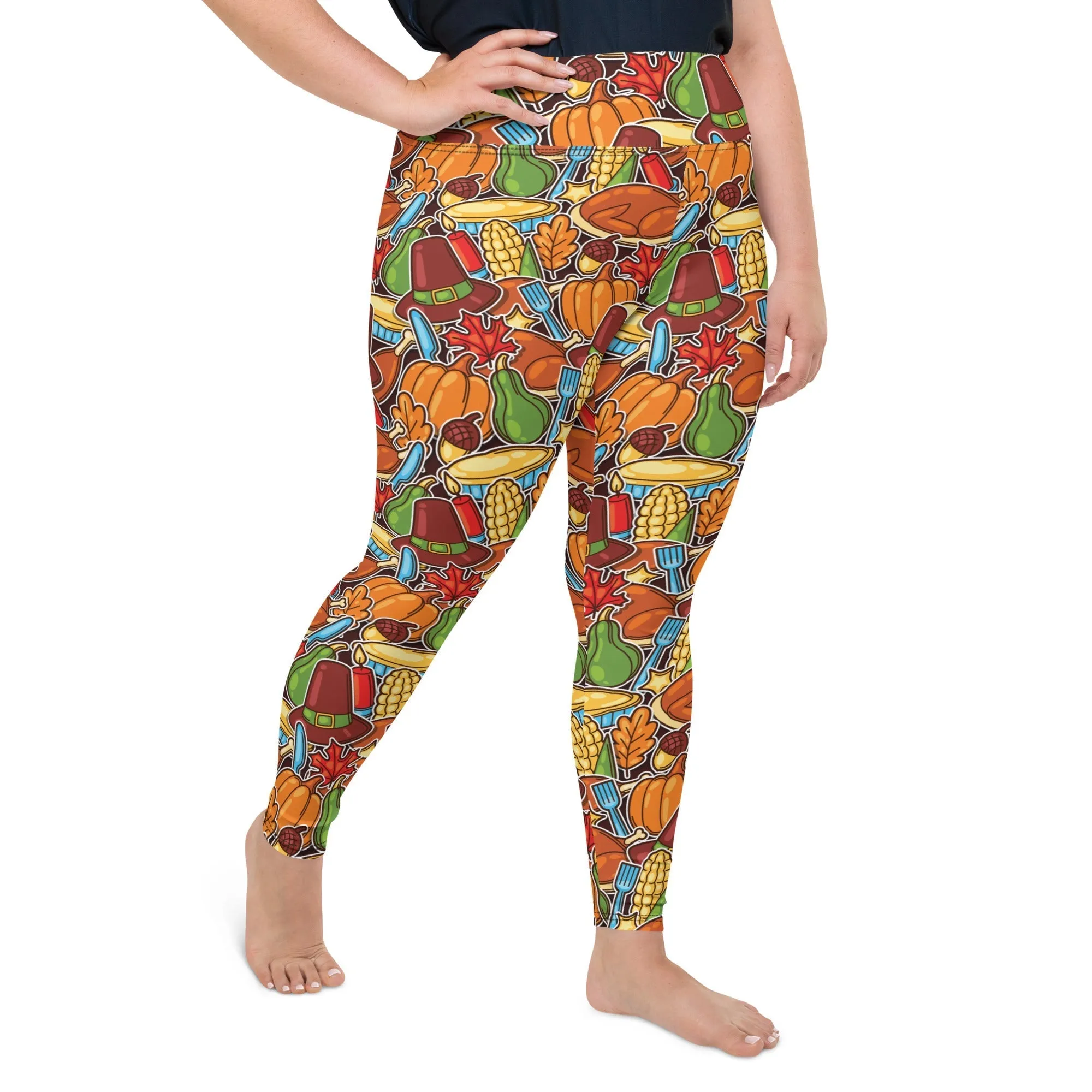 Thanksgiving Celebration Plus Size Leggings