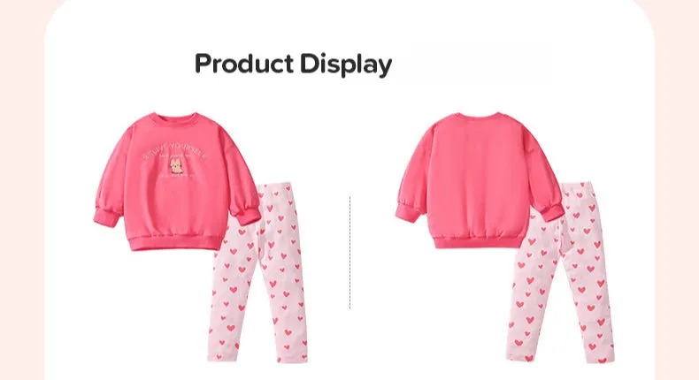 Toddler/Kid Girls Bunny Design Sweatshirt with Heart Print Leggings Set