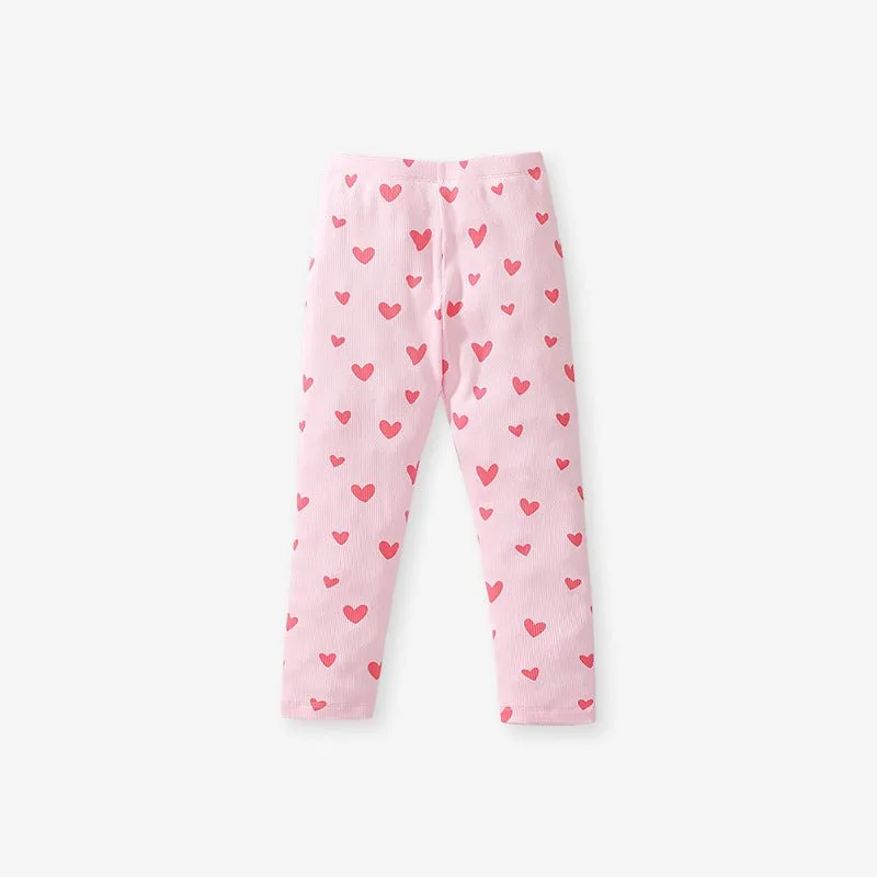 Toddler/Kid Girls Bunny Design Sweatshirt with Heart Print Leggings Set