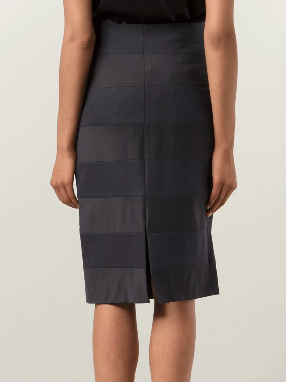 Tonal Stripe Pencil Skirt