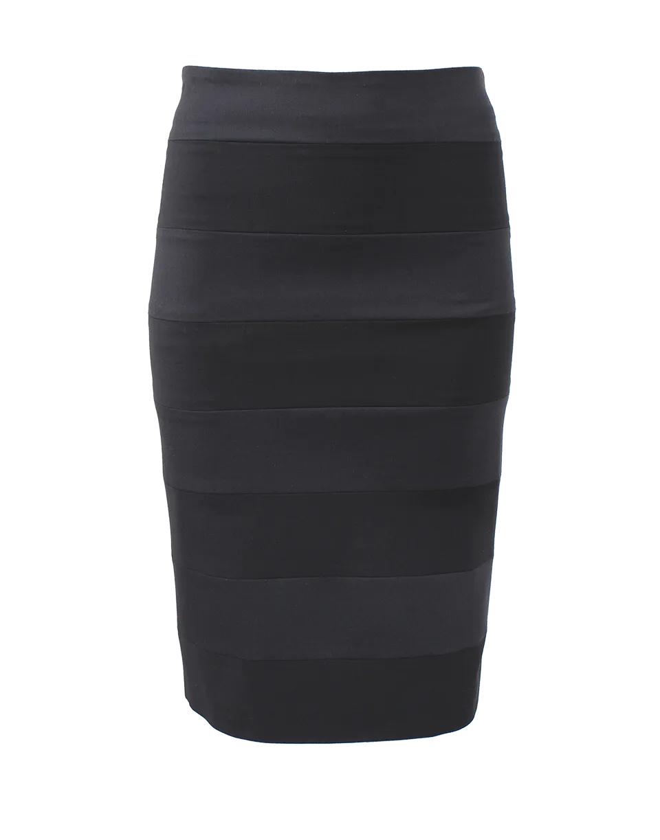 Tonal Stripe Pencil Skirt