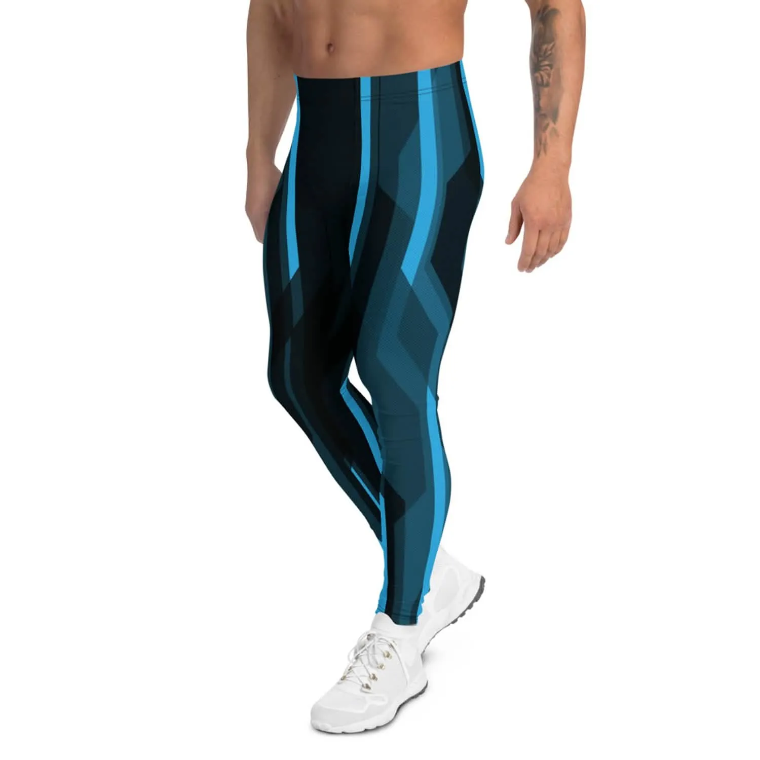 Tron-Inspired High-Performance Men's Active Leggings