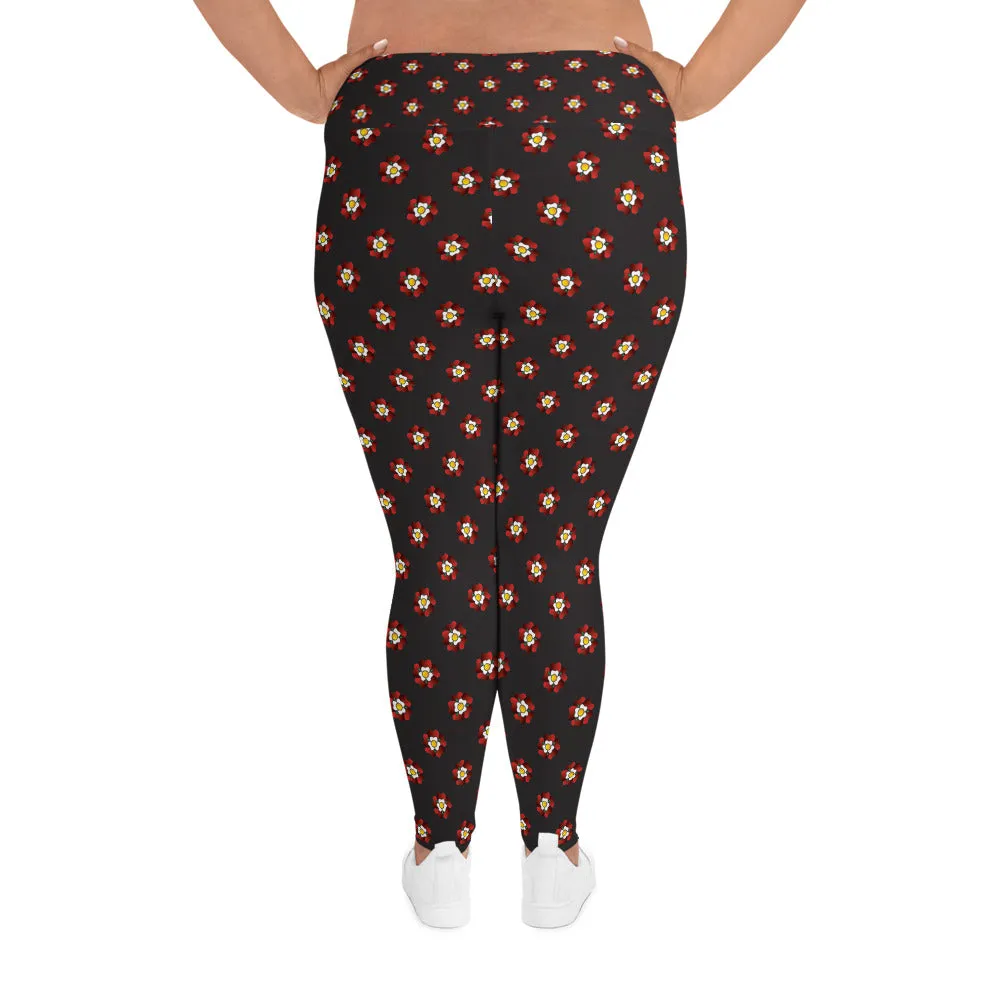 Tudor Rose All-Over Print Plus Size Leggings