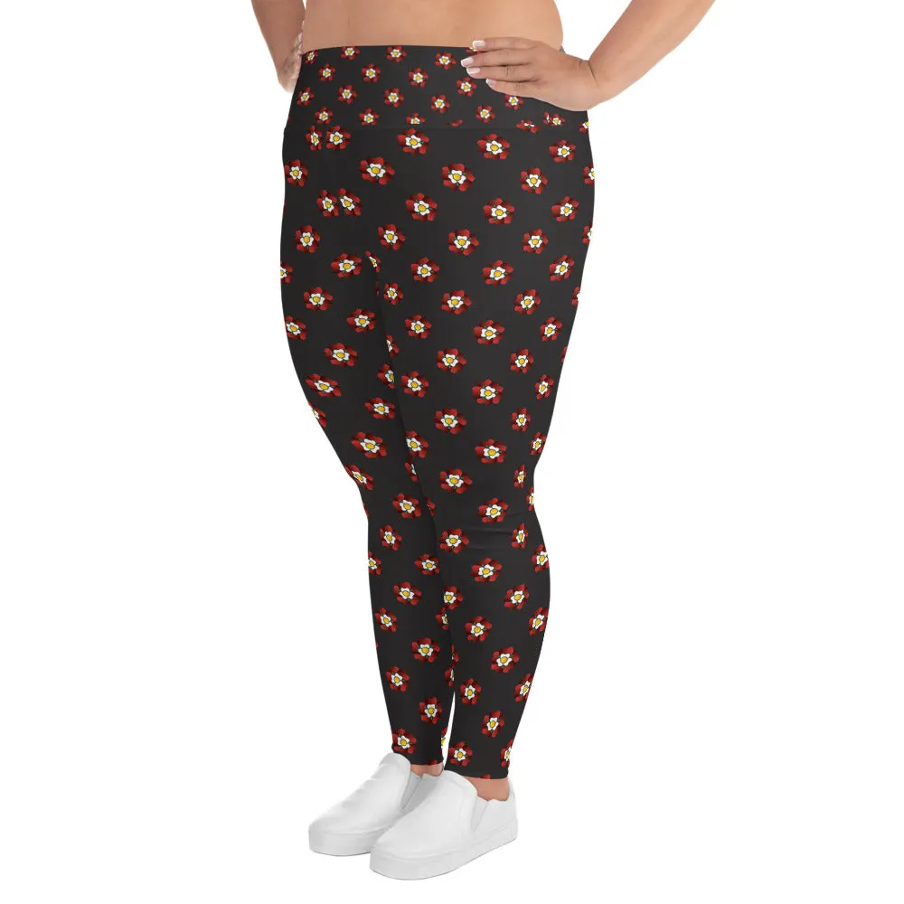 Tudor Rose All-Over Print Plus Size Leggings