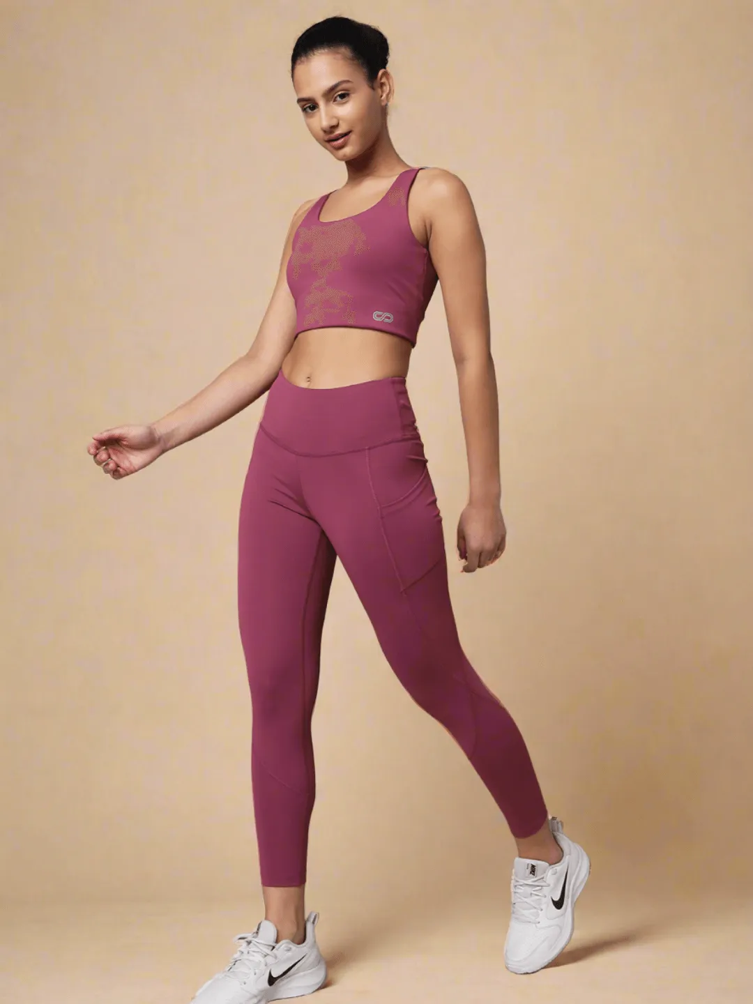 Tulip Wood High Impact Action Bra & Aura Leggings