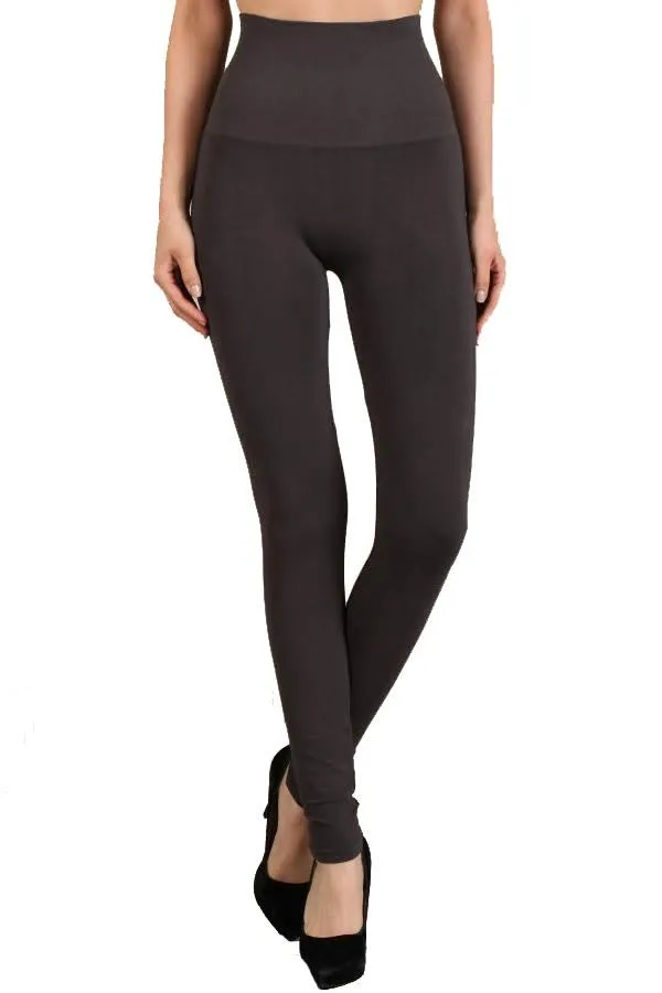 Tummy Tuck High Waist Leggings - Dark Grey