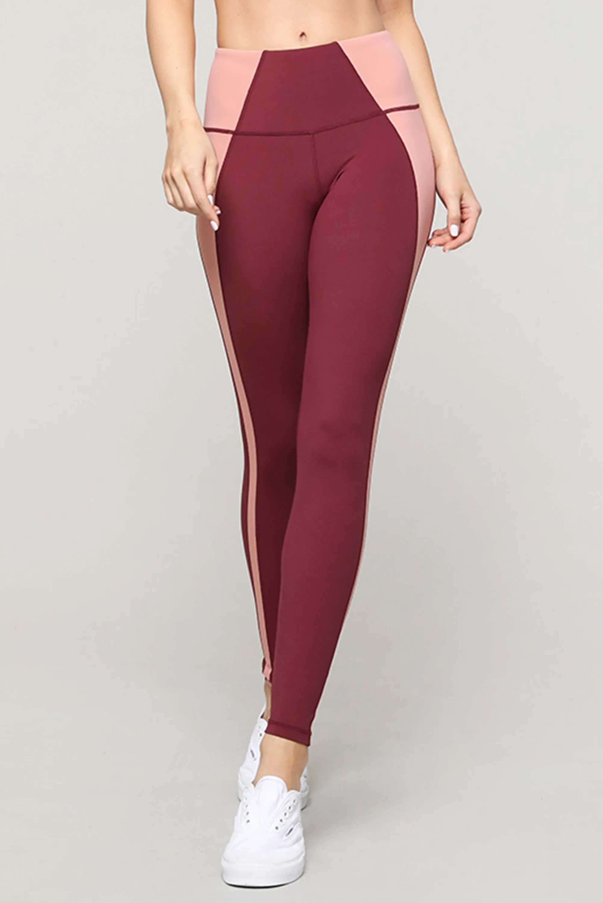 Two Tone Color Block Active Workout Leggings