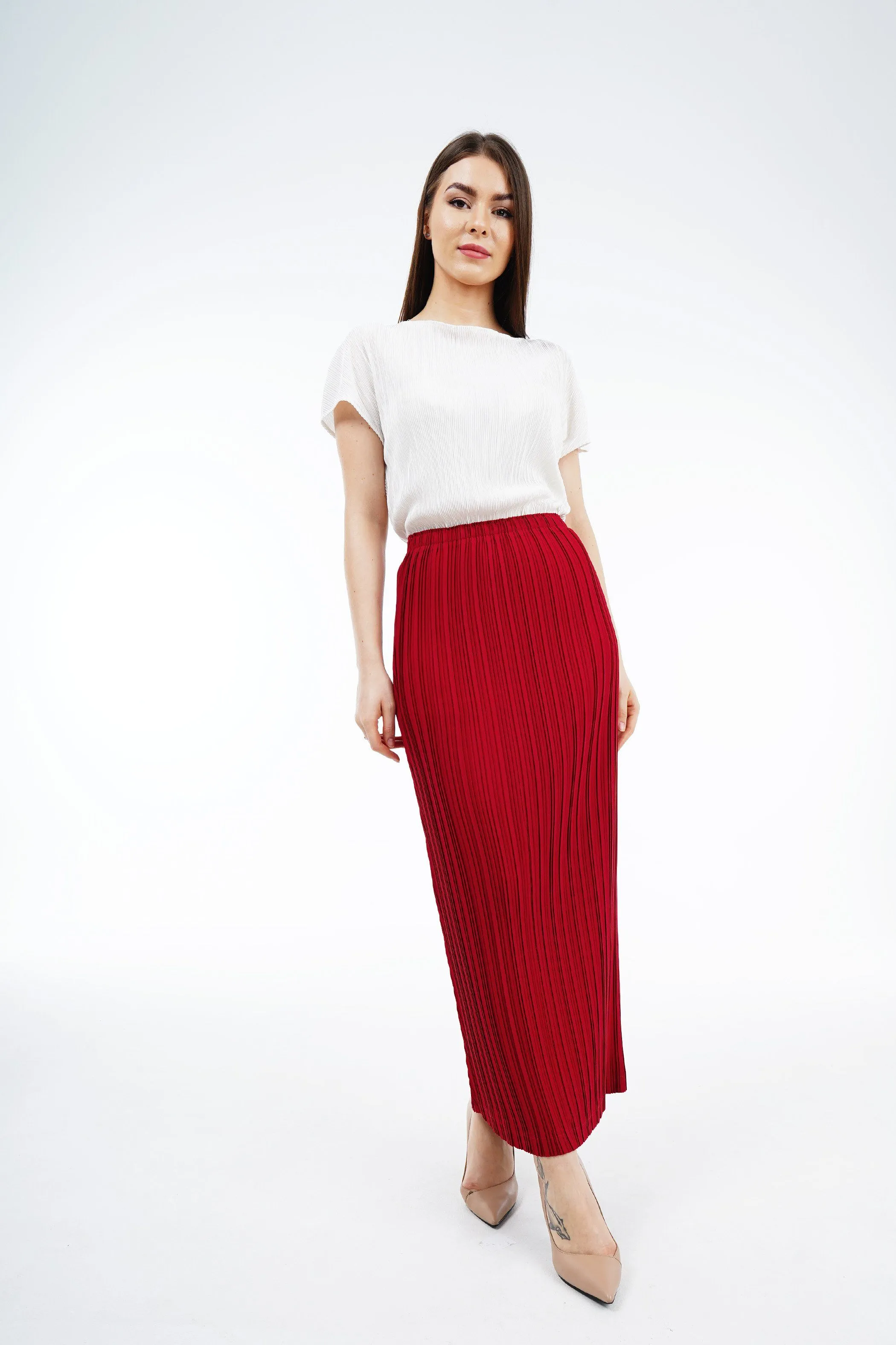 Tyler Pleated Pencil Skirt