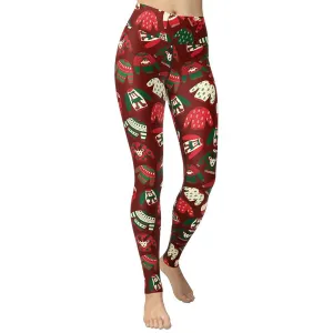 Ugly Christmas Sweater Pattern Yoga Leggings