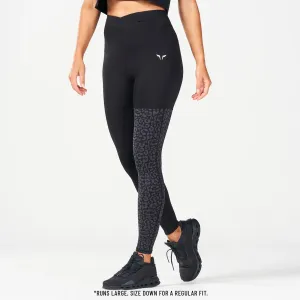 Untamed Colour Block Leggings 27" - Black Print